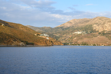 Ormos Egialis Bay (Aegiali) at the northern side of Amorgos island. Cyclades, Greece