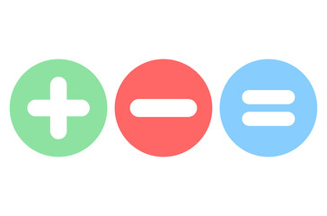 Obraz premium Set of Plus, minus, equal sign