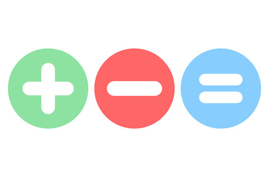 Set of Plus, minus, equal sign