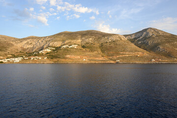 The northern side of Amorgos island. Aegiali village. Cyclades, Greece