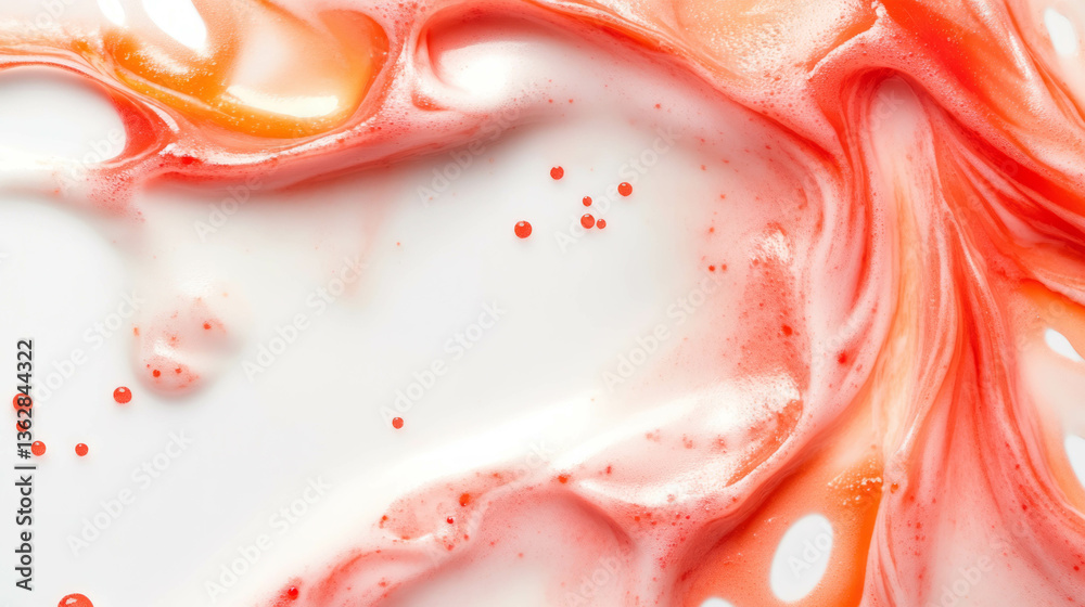 Poster flowing orange and white abstract design for background or print