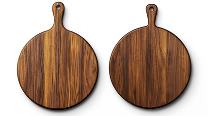 Round Walnut Wood Cutting Boards: Product Photography AI Generated