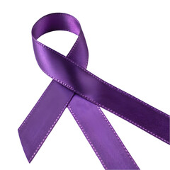 Purple Awareness Ribbon isolated on transparent background