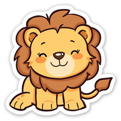 Cute Cartoon Lion with a Big Mane illustration