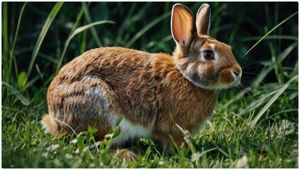 Fototapeta premium rabbit in the grass