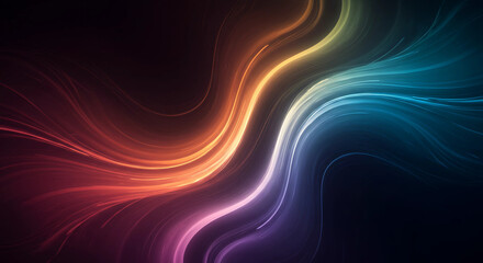 Obraz premium Abstract colorful light streaks against a dark backdrop
