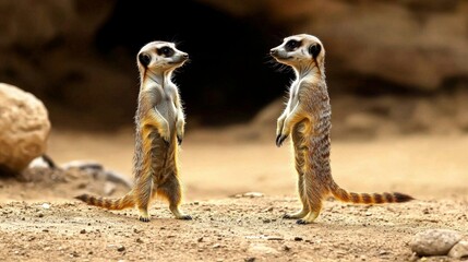 Fototapeta premium Captivating Meerkats in Their Natural Habitat