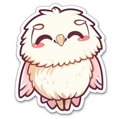 Obraz premium Cute cartoon chibi owl sticker illustration vector