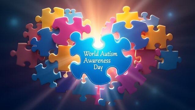 A simple poster design created for world Autism Awareness day concept 2025 - Powered by Adobe