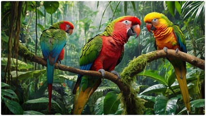 Obraz premium red and yellow macaw