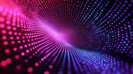 Obraz premium A visually engaging perspective through a tunnel of glowing points