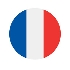 Vector flat round France flag isolated on white background
