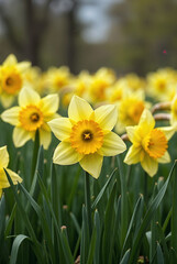 Fototapeta premium yellow daffodils in spring