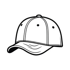 Red and White Baseball Cap Illustration