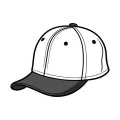 Red and White Baseball Cap Illustration