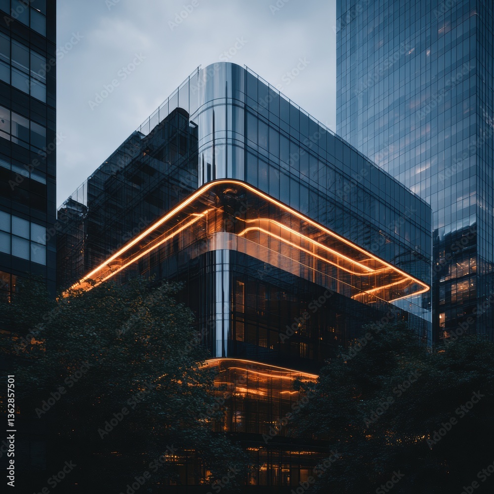 Aufkleber neofuturistic urban illumination dynamic glass architecture redefining metropolitan landscapes with 