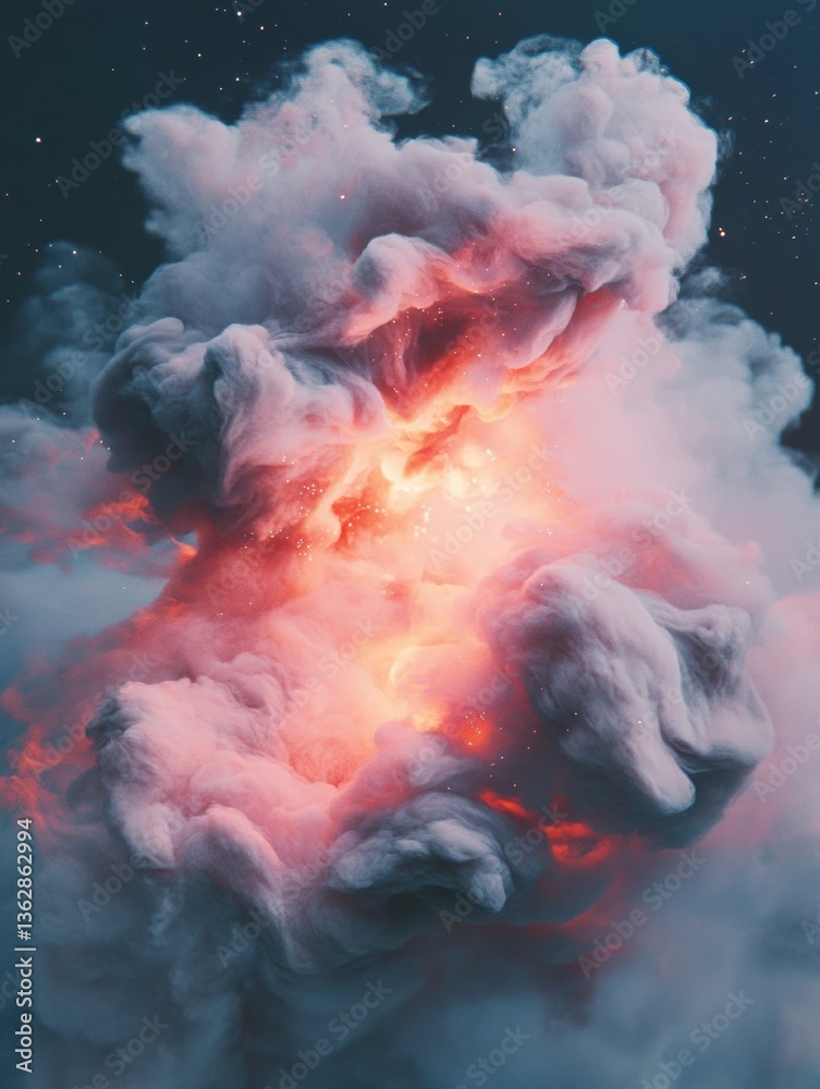 Fototapete Ethereal Cosmic Genesis Immersive AI-Generated Nebula Visualization Exploring Stellar Evolution and Quantum Visual Design for Scientific Innovation