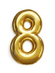 Shiny Luxery Golden Eight Gold Digit Number 8 Birthday Icon Logo Symbol