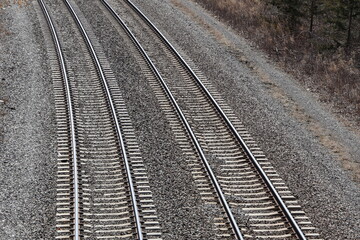 Obraz premium railroad tracks in the countryside
