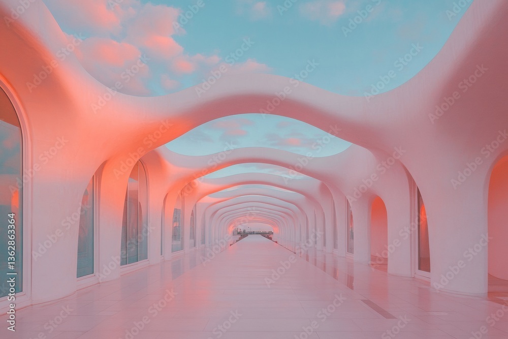 Poster ethereal urban connectivity futuristic architectural passageway illuminating innovative design with 