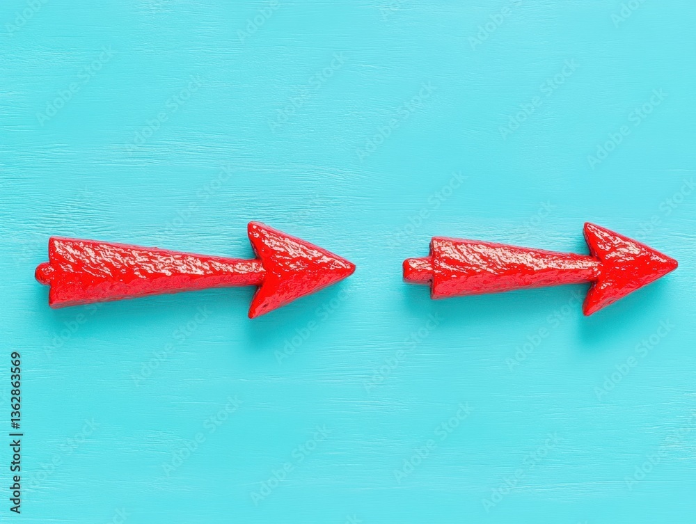 Poster Minimalist Strategic Adaptation Bold Red Directional Arrows Visualizing Agile Business Transformation and Change Management Innovation