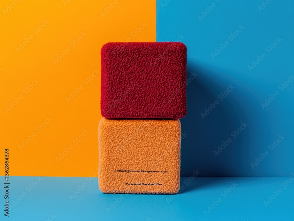 Poster Minimalist Career Growth Visualization Textured Block Design for Professional Development Strategy - Innovative Workplace Learning Methodology