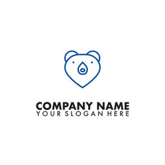 Geometric Bear Head Outline Modern and Strong Symbol on white background