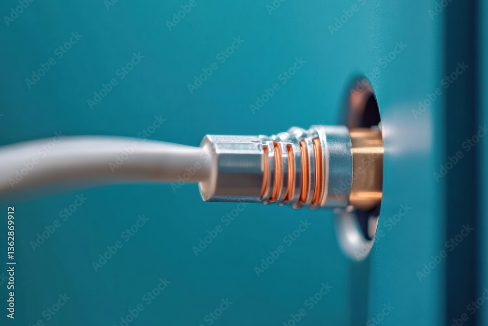 Poster minimalist tech connectivity high-performance copper-wound cable showcasing precision engineering fo