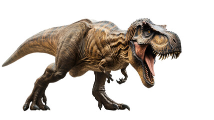 Fototapeta premium Apex Predator: Tyrannosaurus Rex: A fearsome Tyrannosaurus Rex, captured in striking detail, roams its prehistoric habitat.