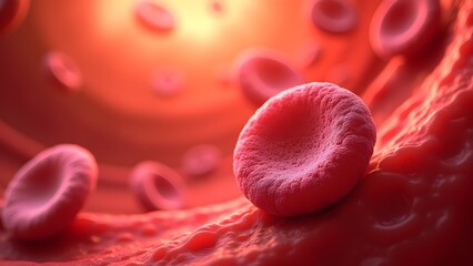 Microscopic View: Red Blood Cells in Bloodstream for Science and Medicine visuals
