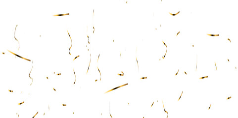 Fototapeta premium Golden glitter confetti falling down on transparent background. Vector illustration.