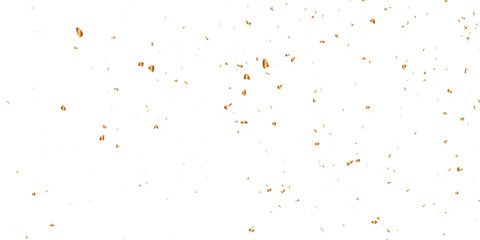 Golden glitter confetti falling down on transparent background. Vector illustration.