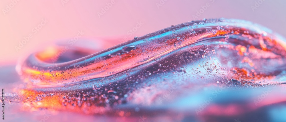Leinwandbilder liquid chromatic flow iridescent digital art visualization exploring fluid dynamics, futuristic desi