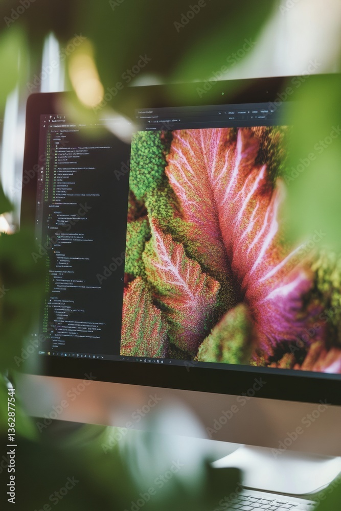 Poster digital design sanctuary vibrant botanical content curation for modern creative professionals - ai-e