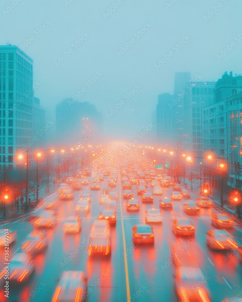 Leinwandbilder hyperreal urban mobility neon-drenched smart city traffic flow visualizing advanced transportation d