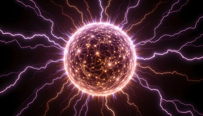 A plasma static electricity phenomenon occurs on a tesla sphere when the high voltage created by the sphere causes electrons to build up on its surface