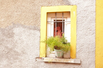 View of some details in an alley of Blevio area. Lake Como, Italy