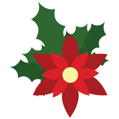 Isolated colored holly leaf ornament icon Vector