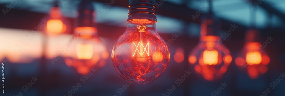 Poster luminous innovation breakthrough glowing vintage lightbulb illuminating future tech concepts with ci