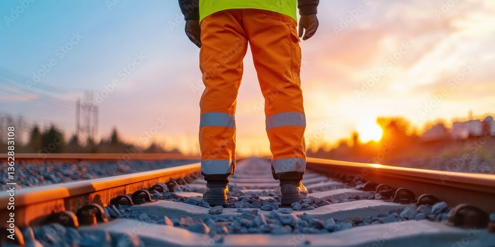 Poster techno-industrial safety fusion ai-driven infrastructure inspection with high-visibility gen z worke