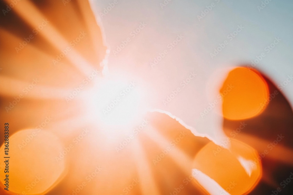 Poster Golden Hour Luminescence Dynamic Soft Focus Solar Burst - Ethereal Atmospheric for Wellness Branding and Mindful Digital Content Creation