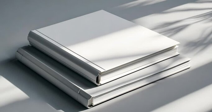 Blank catalog, magazine, and book template featuring soft shadows. Prepared for your design.