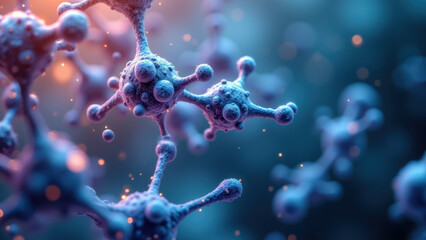 Obraz premium Magnesium Glycinate molecular structure with a vibrant color palette.