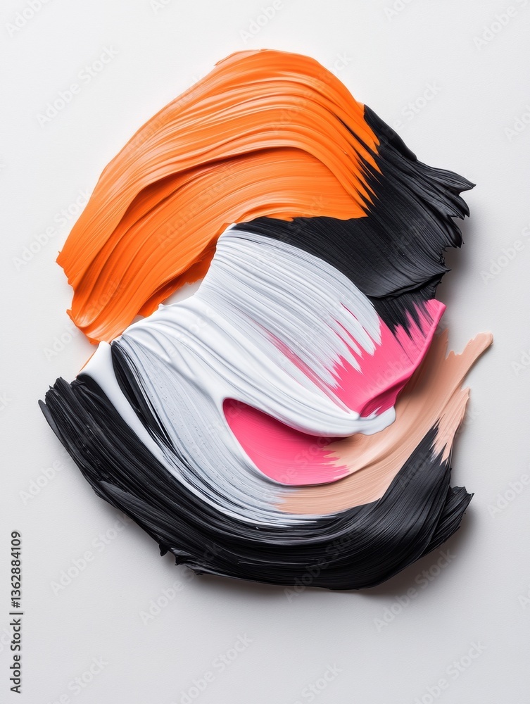 Aufkleber Fluid Dynamic Color Flow Expressive Abstract Acrylic Paint Brushstroke Art Exploring Minimalist Design Trends in Contemporary Visual Communication