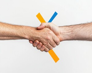 Collaborative Minimalist Business Handshake Dynamic Cross-Generational Partnership Visualizing Trust, Innovation, and Strategic Corporate Connection in Modern Workplace Ecosystem