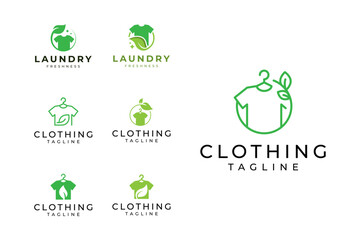 Green logos for laundry and clothing businesses.