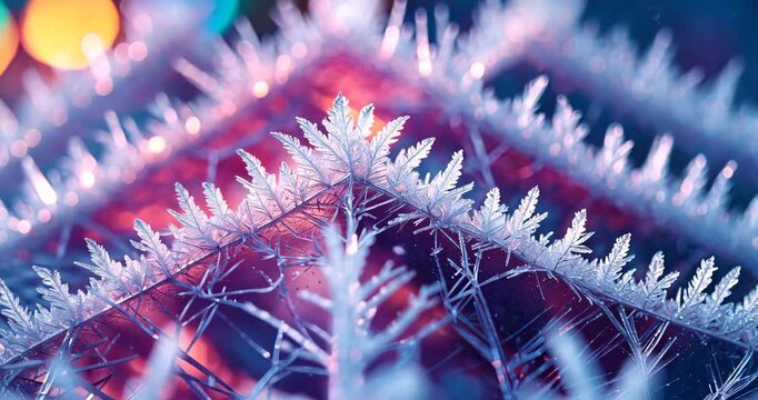 Stunning Closeup Vibrant Background Featuring Icy Frost Patterns