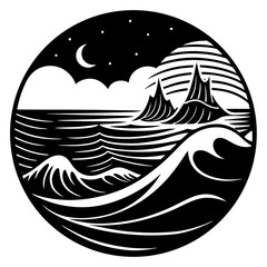 Ocean Silhouette Vector