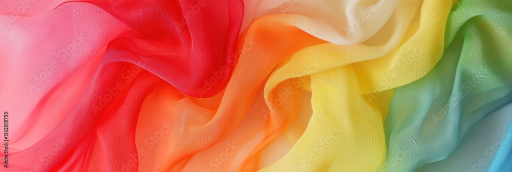 Aufkleber fluid rainbow textile design vibrant creative expression in soft gradient layers - modern craft insp