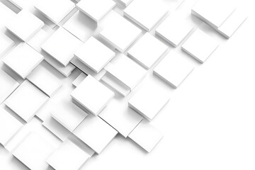 Obraz premium Abstract White Digital Pixel Squares Art Isolated on White Background for Modern Design